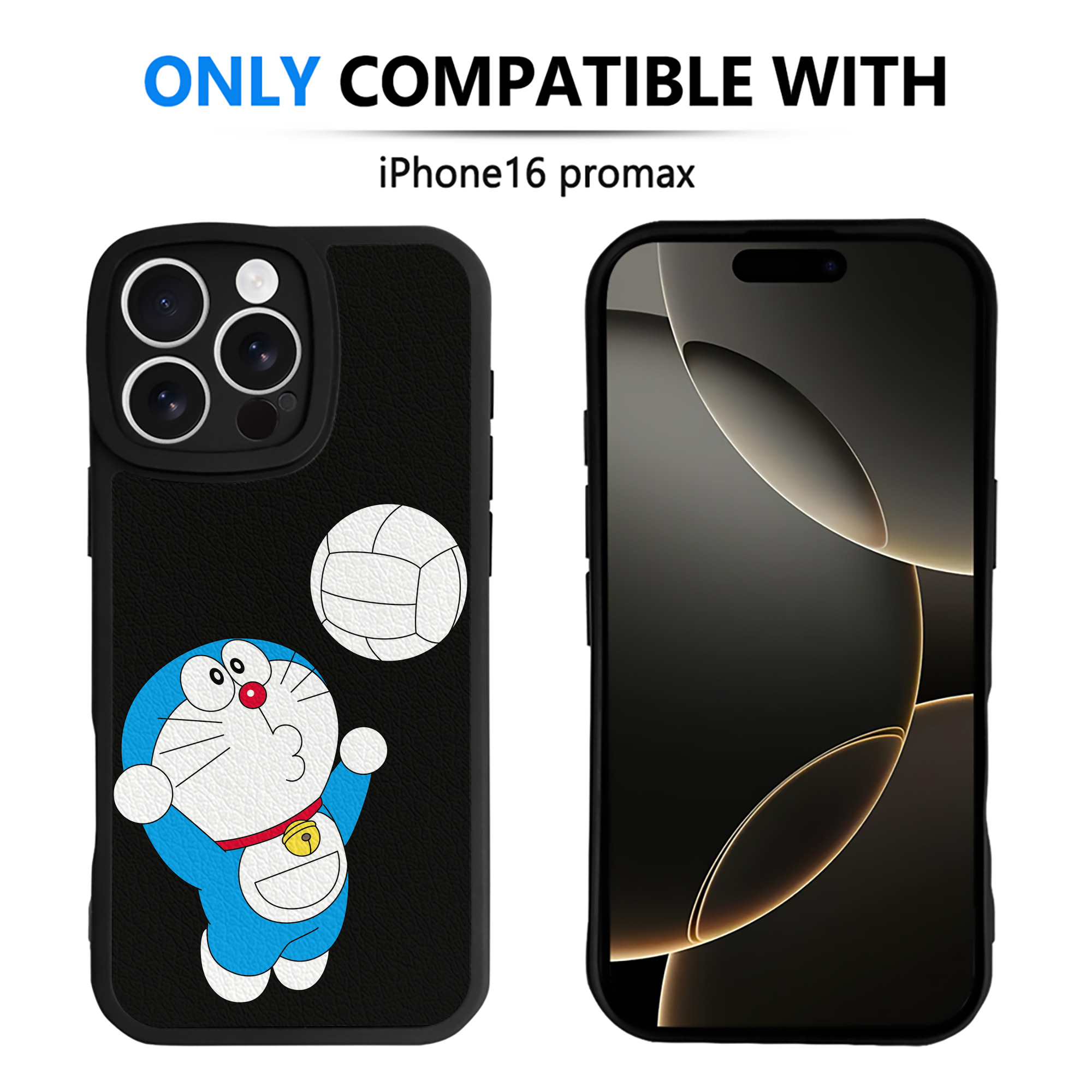 （画像用） ドラえもん Doraemon 【iPhone 16シリーズ対応】シリコンスマホケース（レザー調） 材質：シリコン
